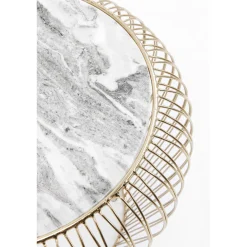 KARE Design Table D Appoint Beam Marbre Gris-Laiton O43Cm