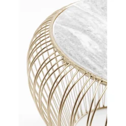 KARE Design Table D Appoint Beam Marbre Gris-Laiton O43Cm