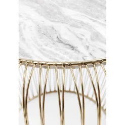 KARE Design Table D Appoint Beam Marbre Gris-Laiton O43Cm