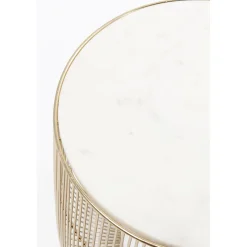 KARE Design Table D Appoint Beam Marbre Blanc-Laiton O32Cm