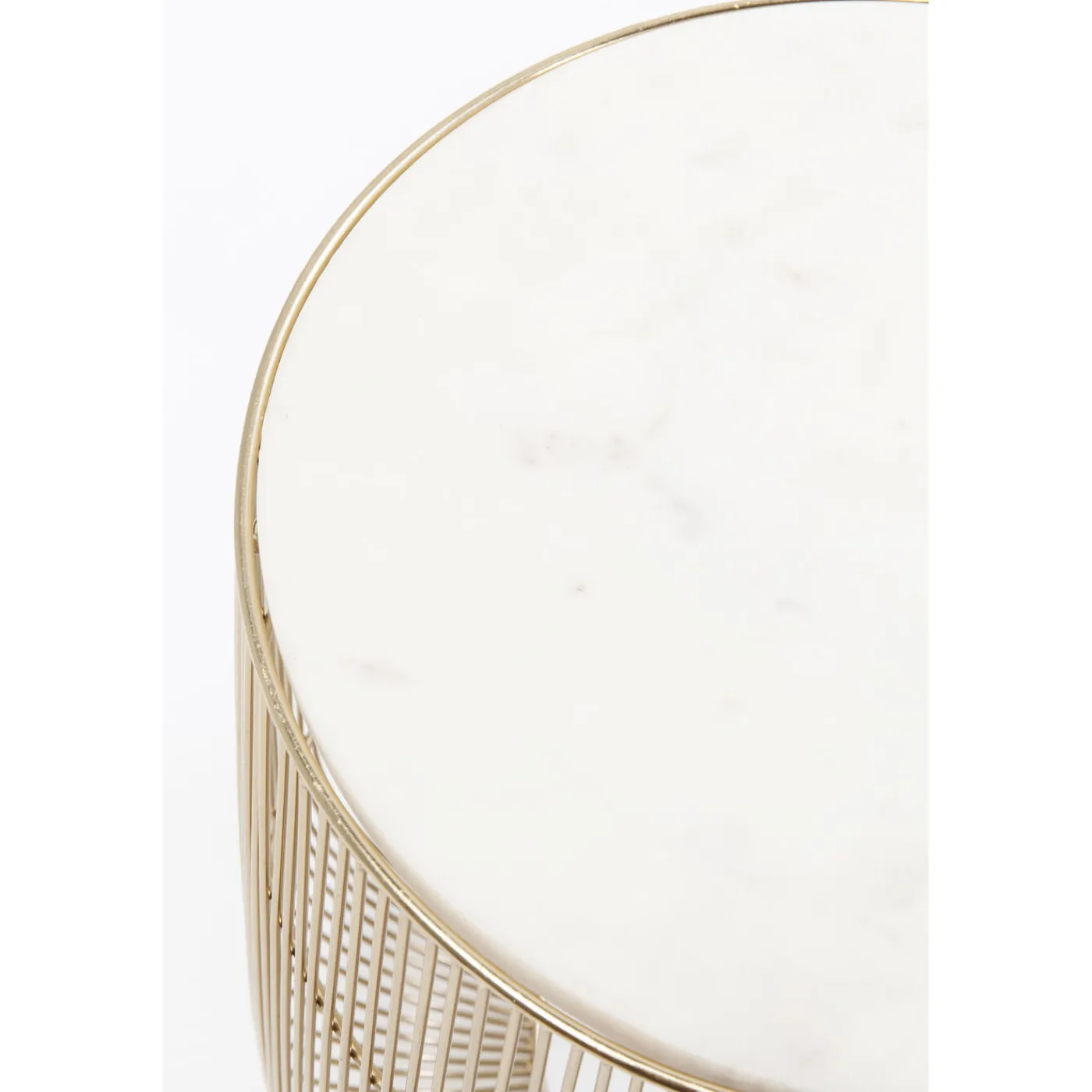 KARE Design Table D Appoint Beam Marbre Blanc-Laiton O32Cm