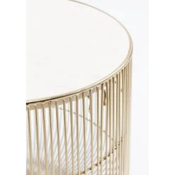 KARE Design Table D Appoint Beam Marbre Blanc-Laiton O32Cm