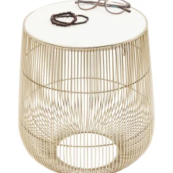 KARE Design Table D Appoint Beam Marbre Blanc-Laiton O32Cm