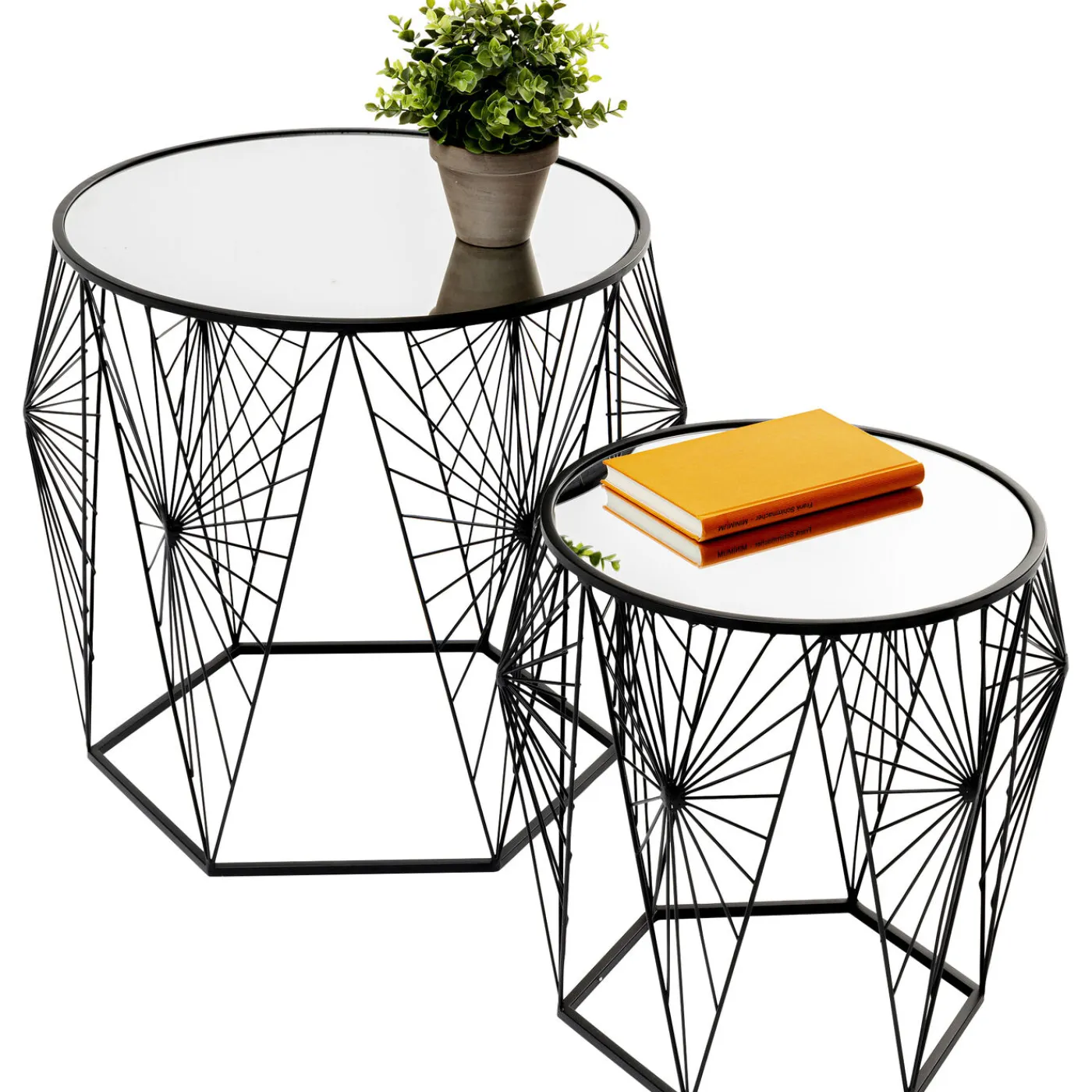 KARE Design Table D Appoint Cobweb Noir (2/Set)