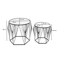 KARE Design Table D Appoint Cobweb Noir (2/Set)