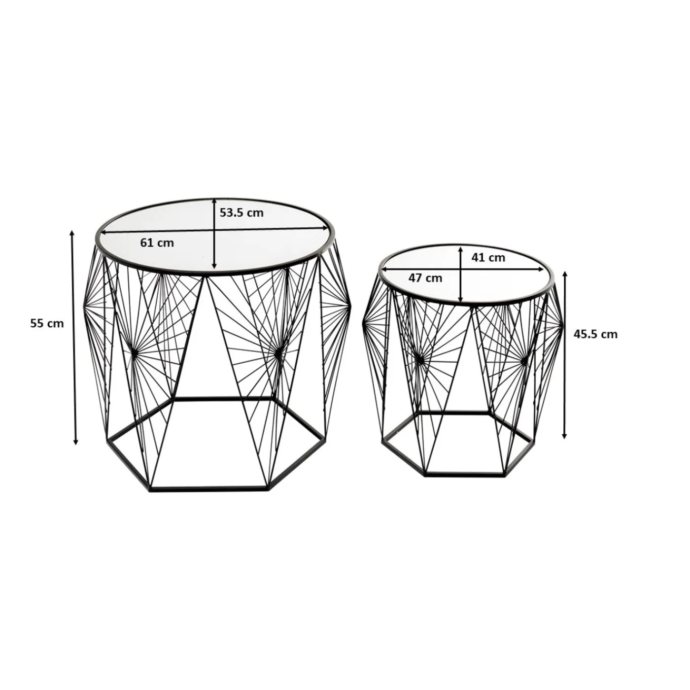 KARE Design Table D Appoint Cobweb Noir (2/Set)