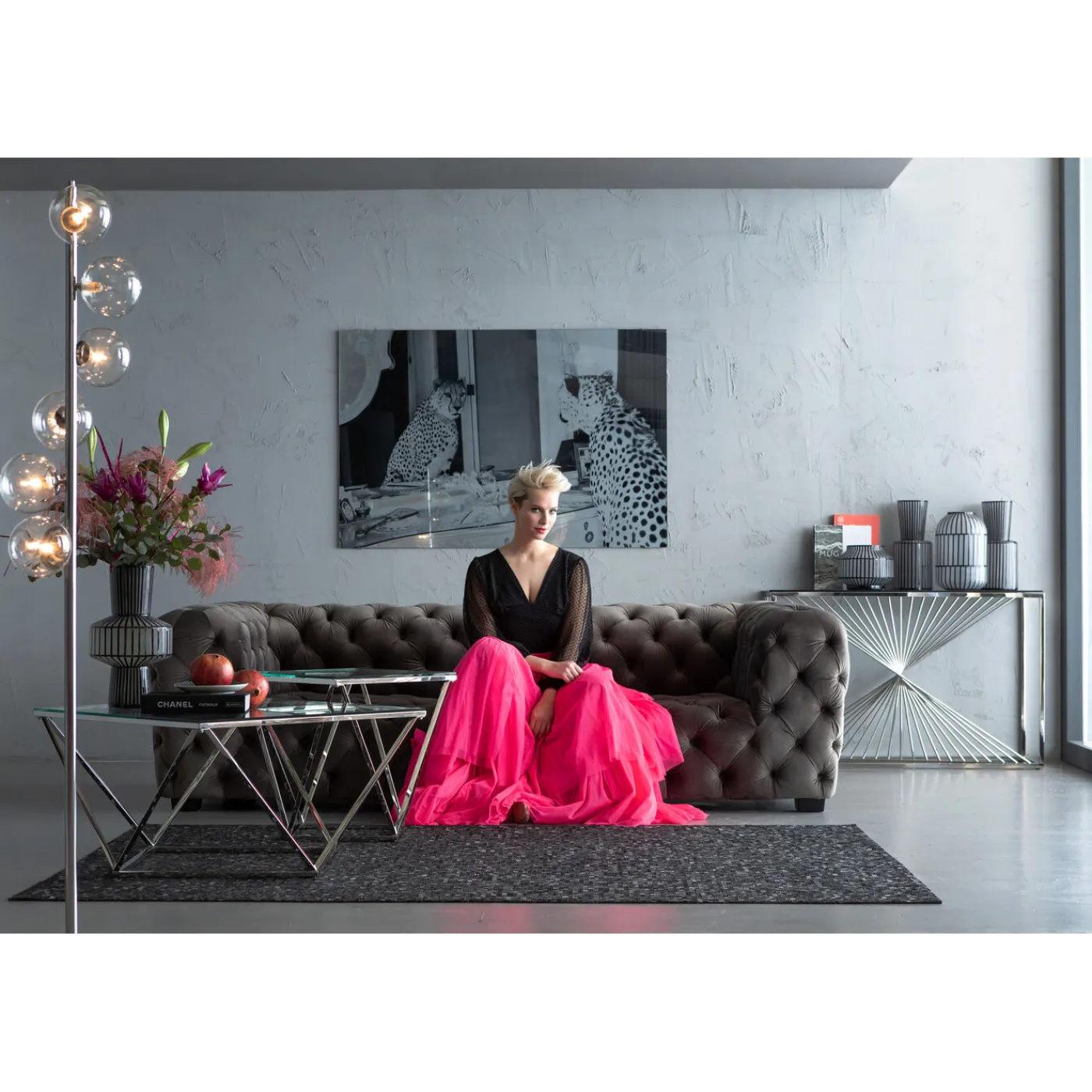 KARE Design Table D Appoint Cristallo Argente 50X50Cm