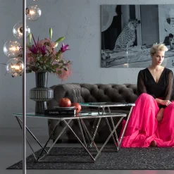 KARE Design Table D Appoint Cristallo Argente 50X50Cm