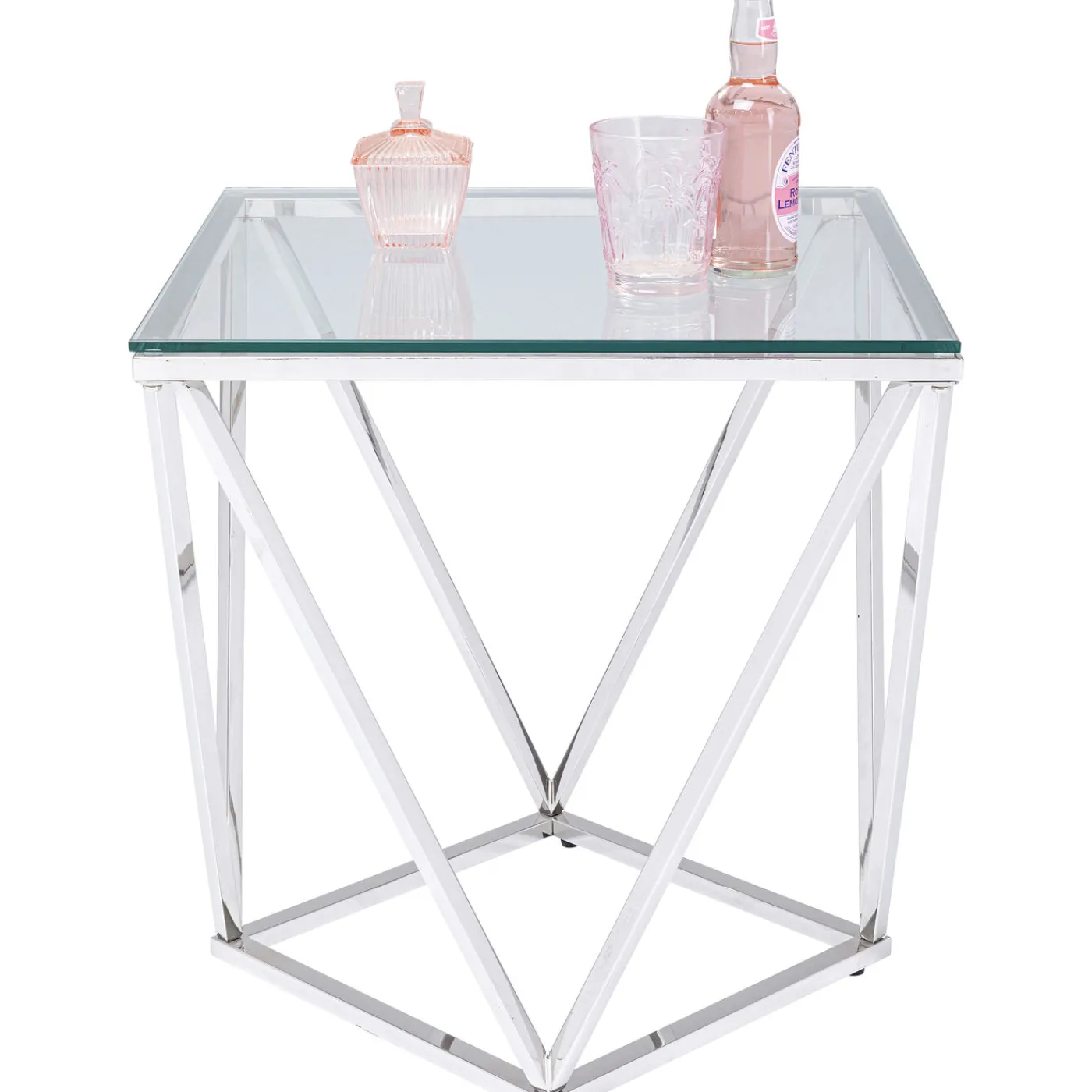 KARE Design Table D Appoint Cristallo Argente 50X50Cm