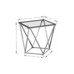 KARE Design Table D Appoint Cristallo Argente 50X50Cm