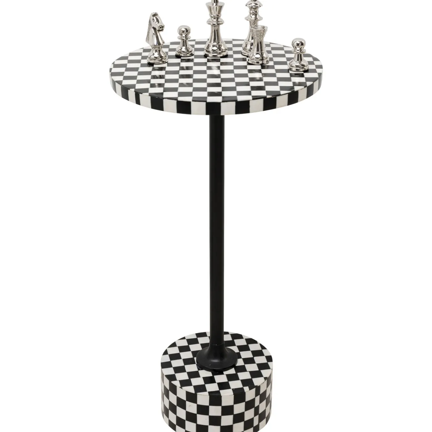 KARE Design Table D Appoint Domero Chess Noir Blanc O25Cm