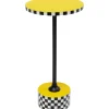KARE Design Table D Appoint Domero Checkers Jaune O25Cm