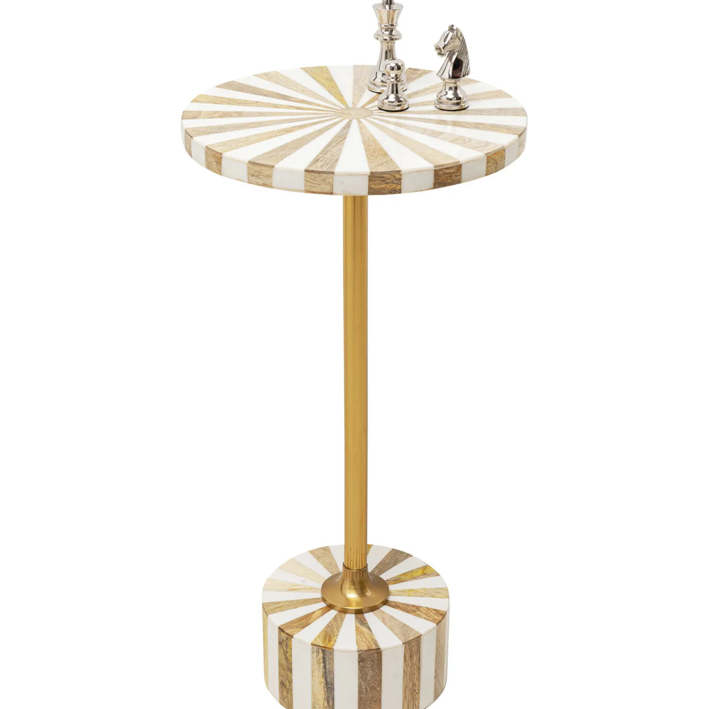 KARE Design Table D Appoint Domero Cirque Laiton Blanc O25Cm