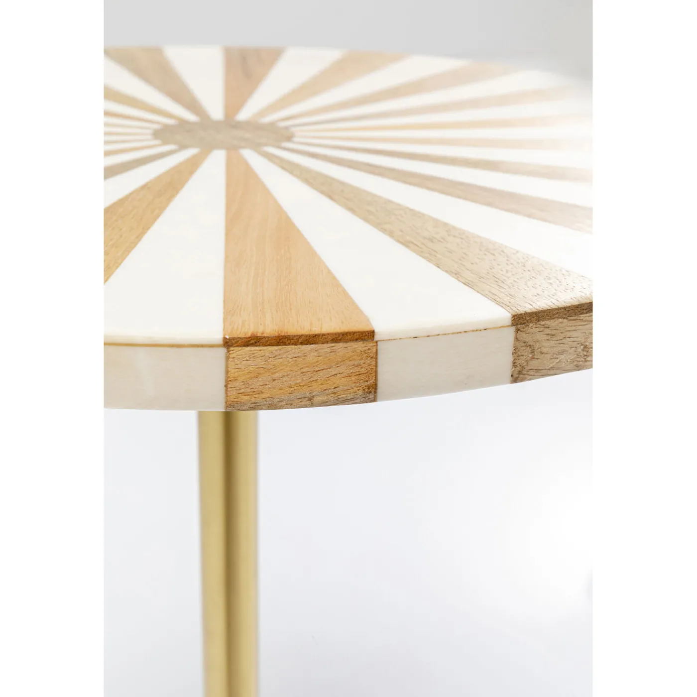 KARE Design Table D Appoint Domero Cirque Laiton Blanc O40Cm