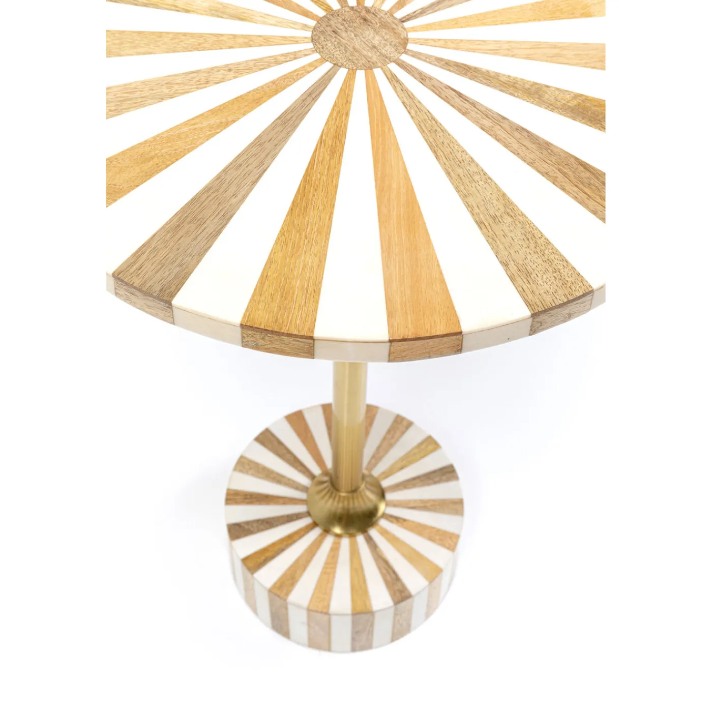 KARE Design Table D Appoint Domero Cirque Laiton Blanc O40Cm