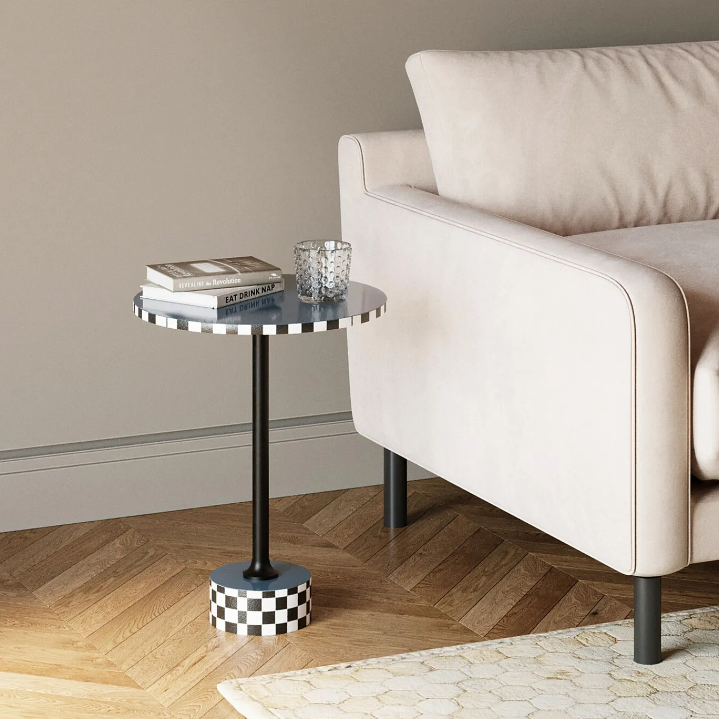 KARE Design Table D Appoint Domero Race Bleu O40Cm