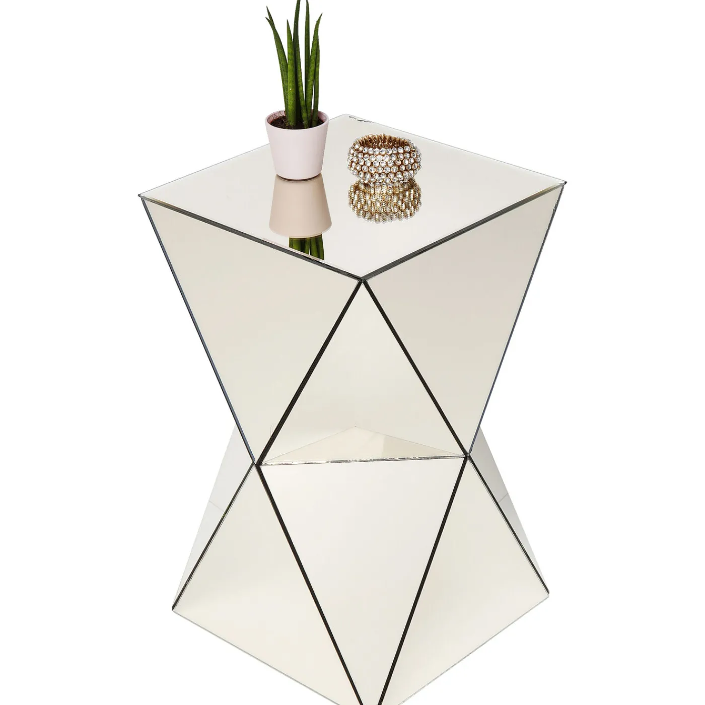 KARE Design Table D Appoint Luxury Triangle Champagne 32X32Cm