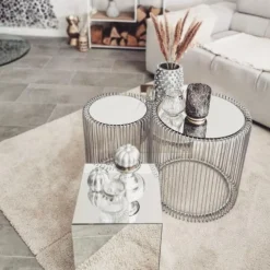 KARE Design Table D Appoint Wire Argente (2/Set)