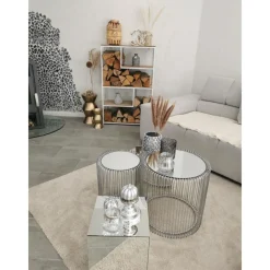 KARE Design Table D Appoint Wire Argente (2/Set)