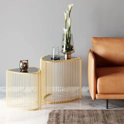 KARE Design Table D Appoint Wire Triangle Dore (2/Set)