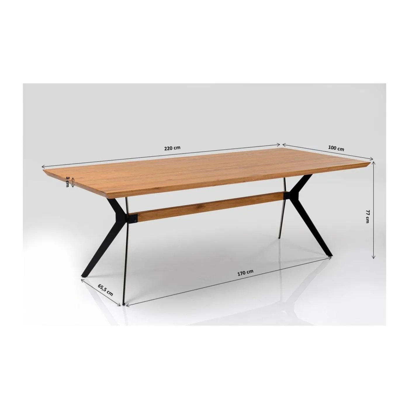 KARE Design Table Downtown Noyer 220X100Cm