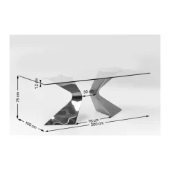 KARE Design Table Gloria Chrome 200X100Cm