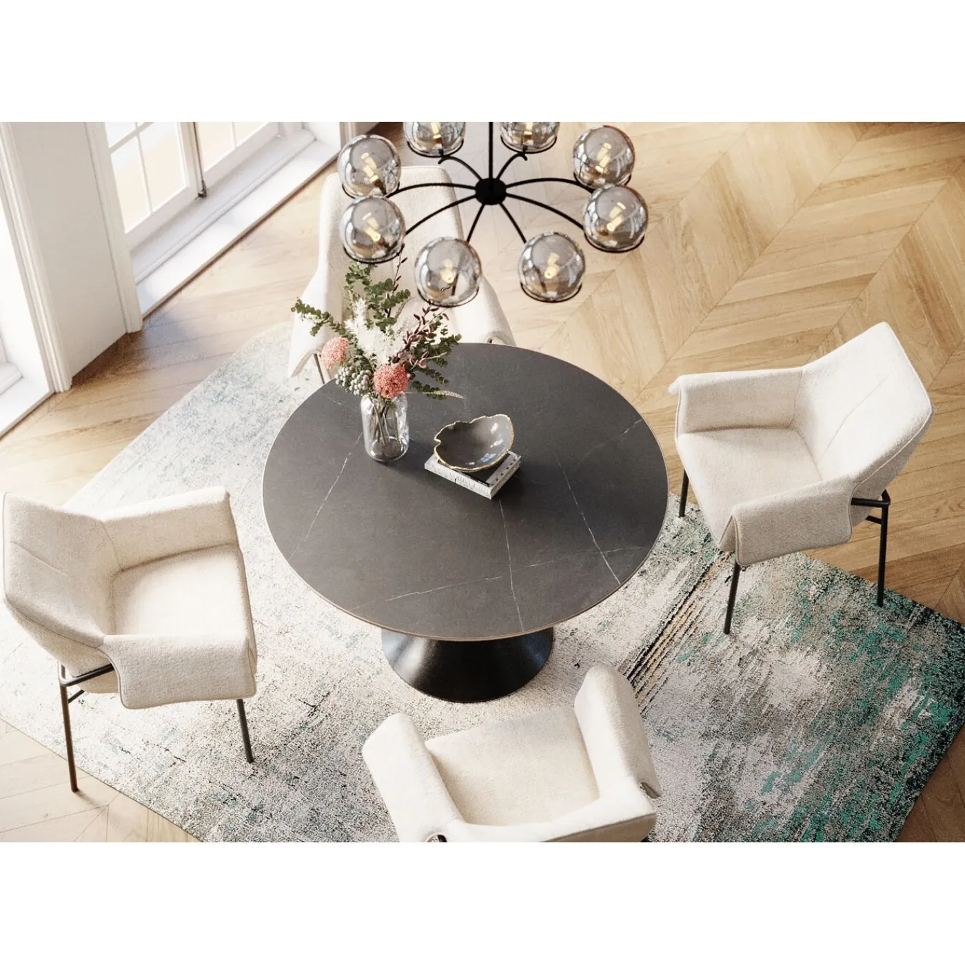 KARE Design Table Grande Possibilita Noir O120Cm