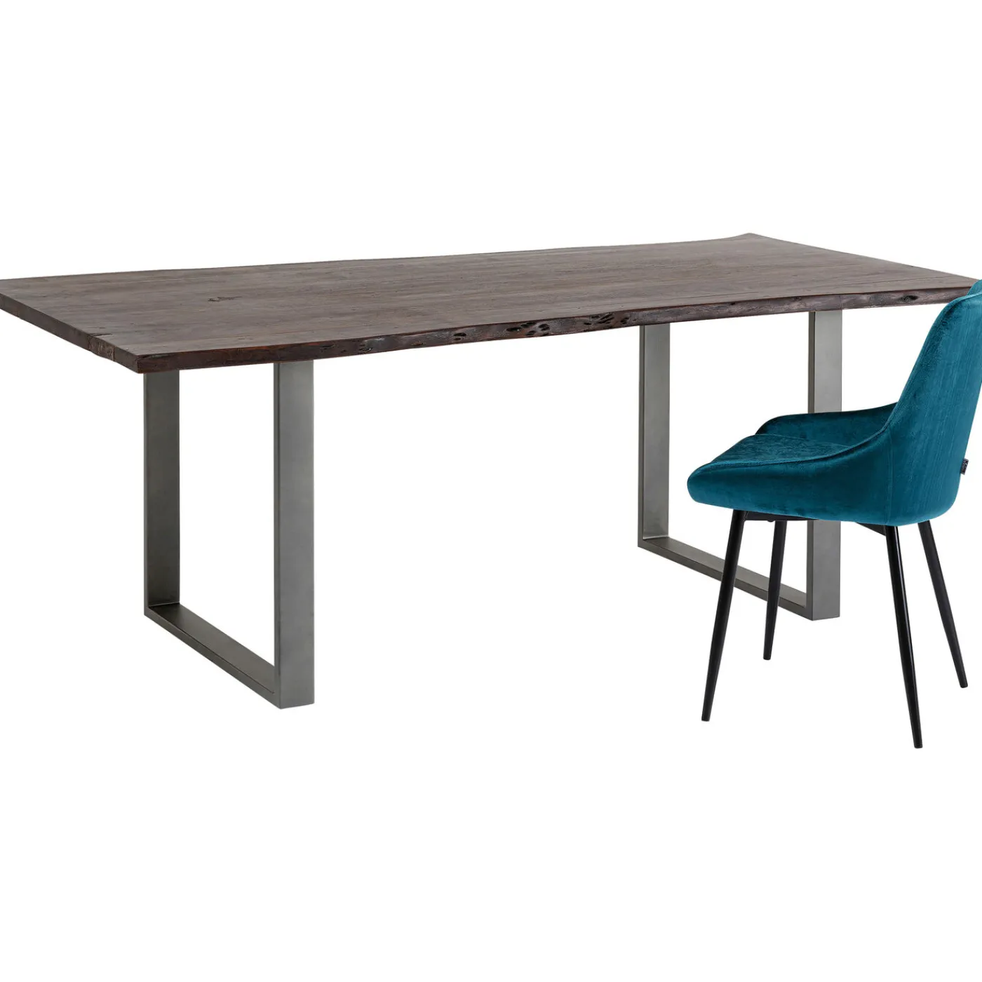 KARE Design Table Harmony Fonce Acier Brut 200X100