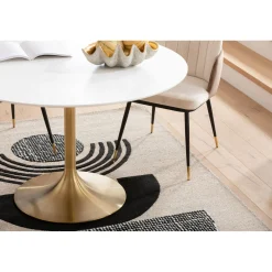 KARE Design Table Invitation Blanc-Laiton O120Cm