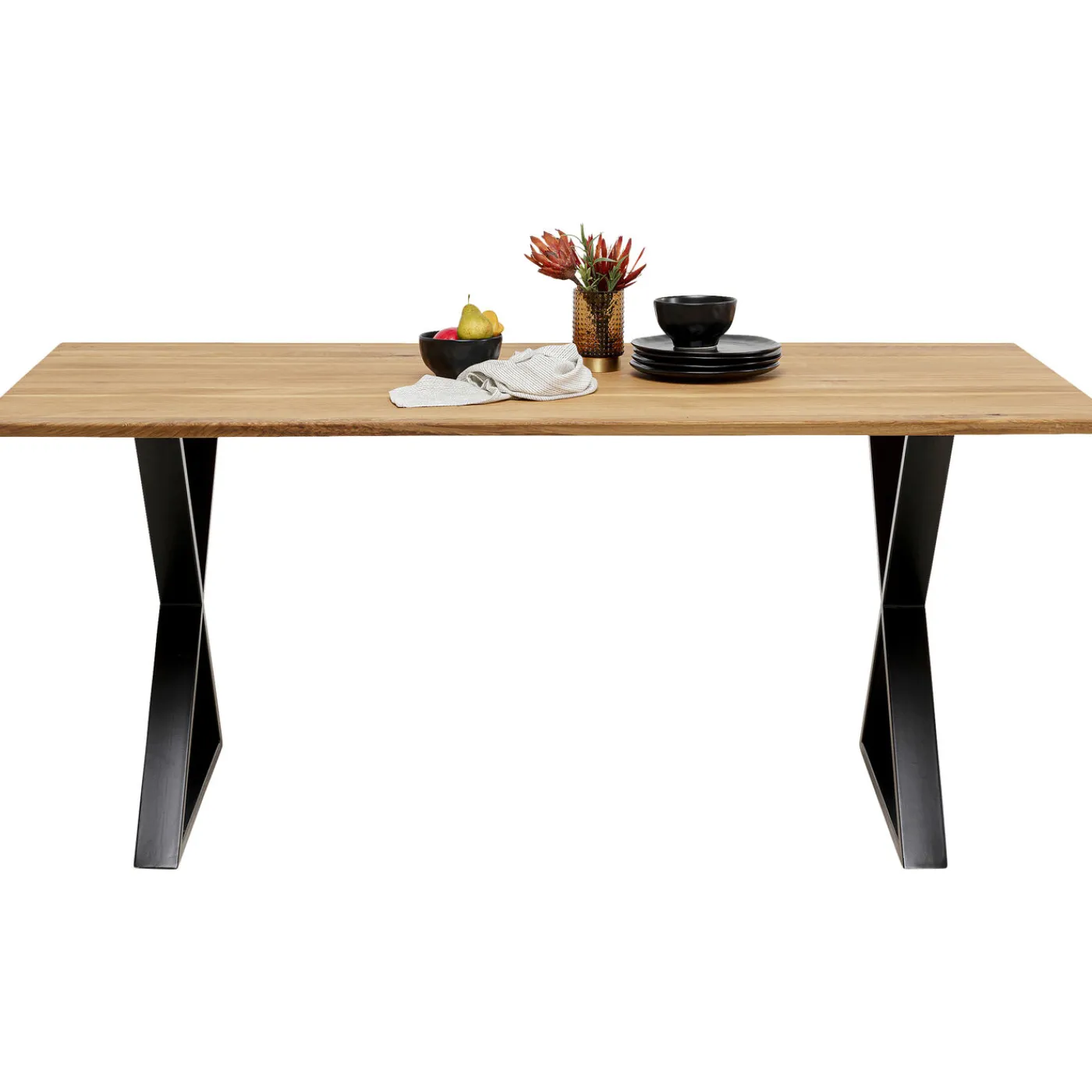 KARE Design Table Jackie Chene Cross Noir 180X90Cm