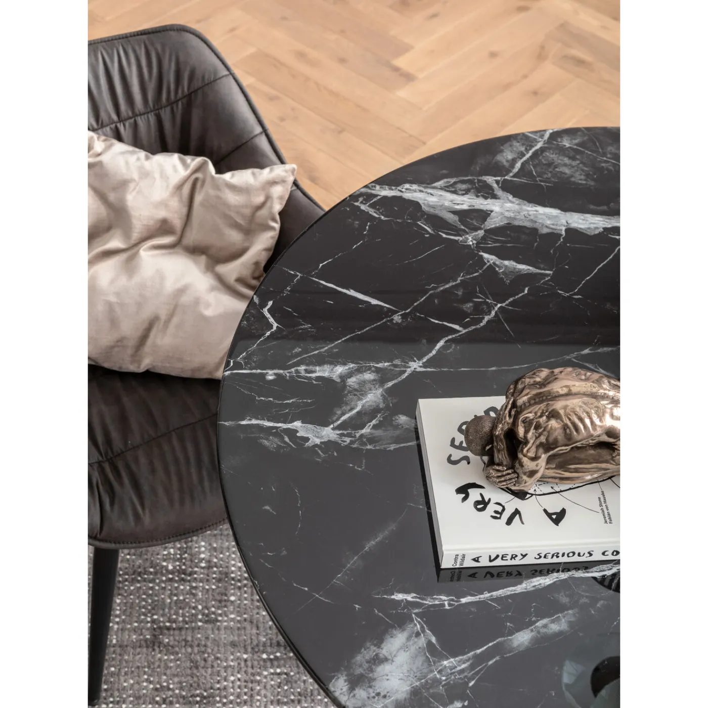 KARE Design Table Solo Marble Noir O110