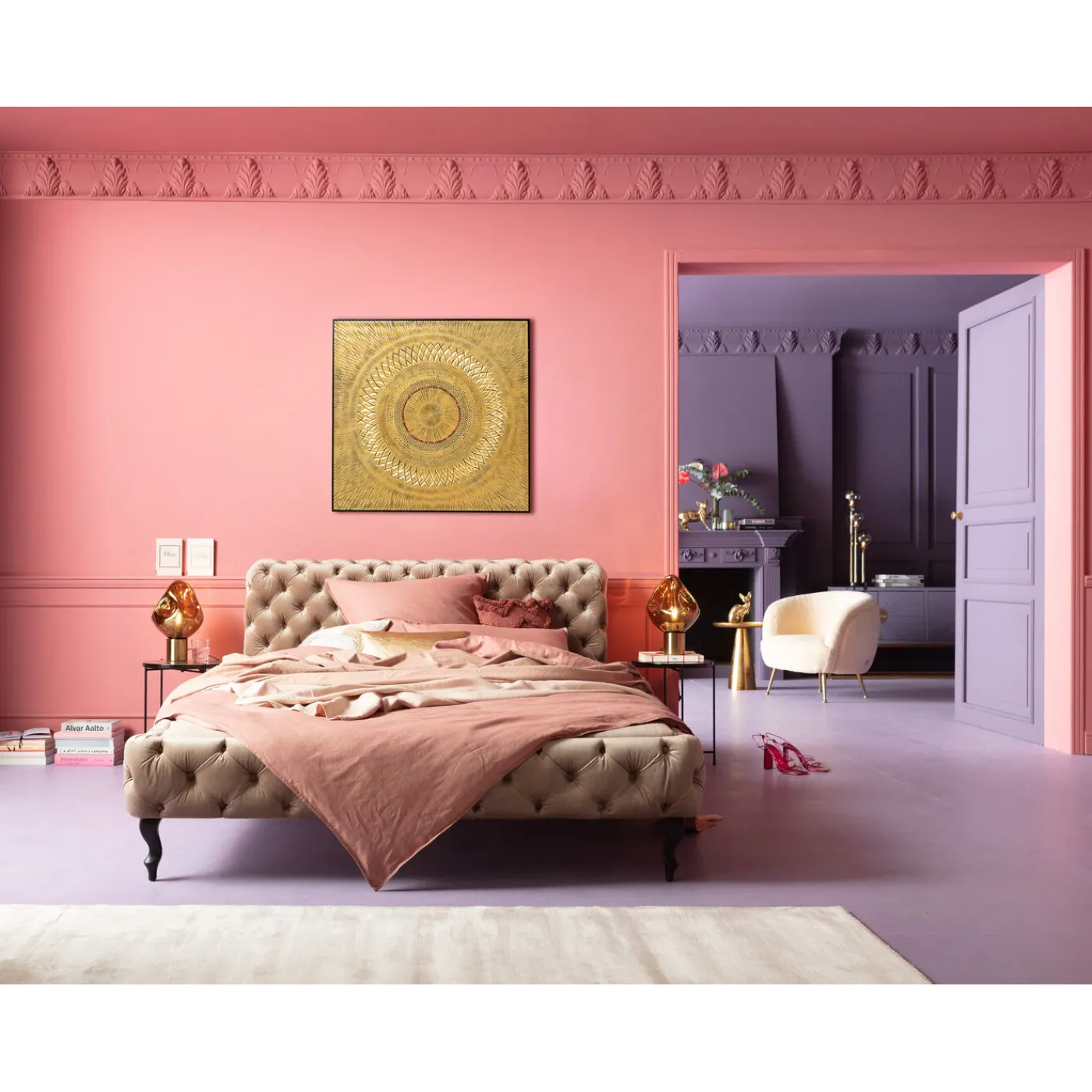 KARE Design Tableau Décoratif Art Geometric Circle Dore 120X12