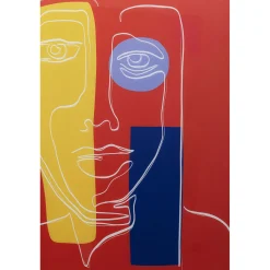 KARE Design Tableau En Verre Art Face Rouge 100X100Cm