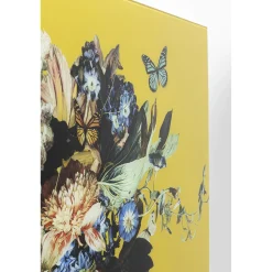 KARE Design Tableau En Verre Bouquet Beauty Yellow 100X100Cm