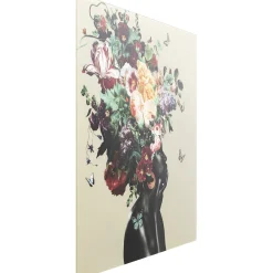 KARE Design Tableau En Verre Bouquet Beauty Beige100X100Cm