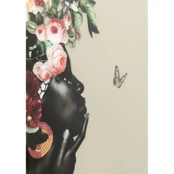 KARE Design Tableau En Verre Bouquet Beauty Beige100X100Cm