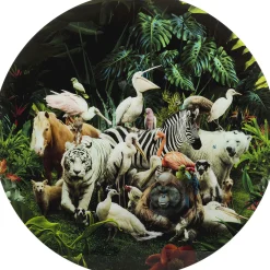 KARE Design Tableau En Verre Jungle Animals O120Cm