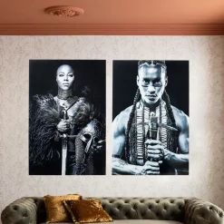 KARE Design Tableau En Verre Lady Knight 100X150Cm