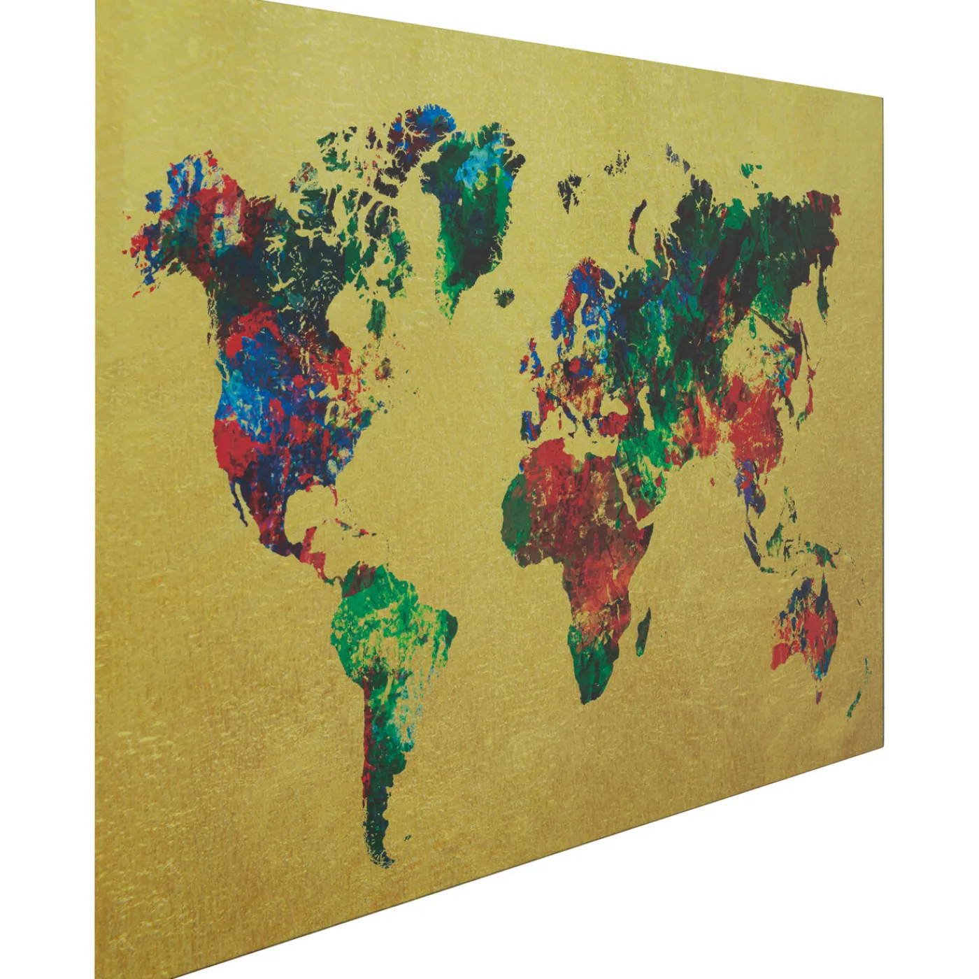 KARE Design Tableau En Verre Metallic Colourful Map 150X100Cm