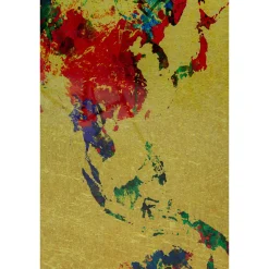 KARE Design Tableau En Verre Metallic Colourful Map 150X100Cm