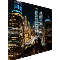 KARE Design Tableau En Verre Skyline Night 150X100Cm