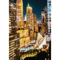 KARE Design Tableau En Verre Skyline Night 150X100Cm