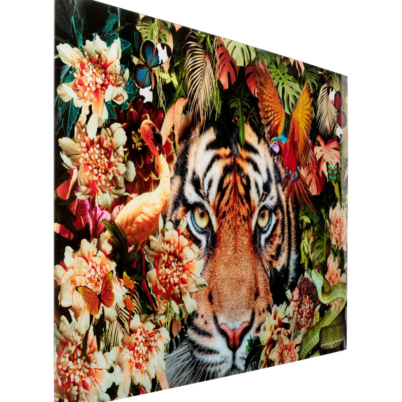 KARE Design Tableau En Verre Tiger On Hunt 150X100Cm
