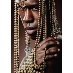 KARE Design Tableau En Verre Traditional Beads Man 100X150Cm