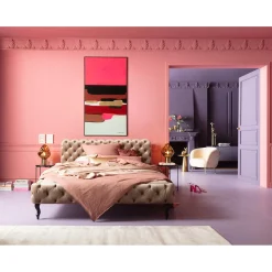 KARE Design Tableau Encadre Abstract Shapes Fuchsia 73X143Cm