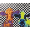 KARE Design Tableau Sur Toile Colorful Cows 120X90Cm