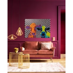 KARE Design Tableau Sur Toile Colorful Cows 120X90Cm