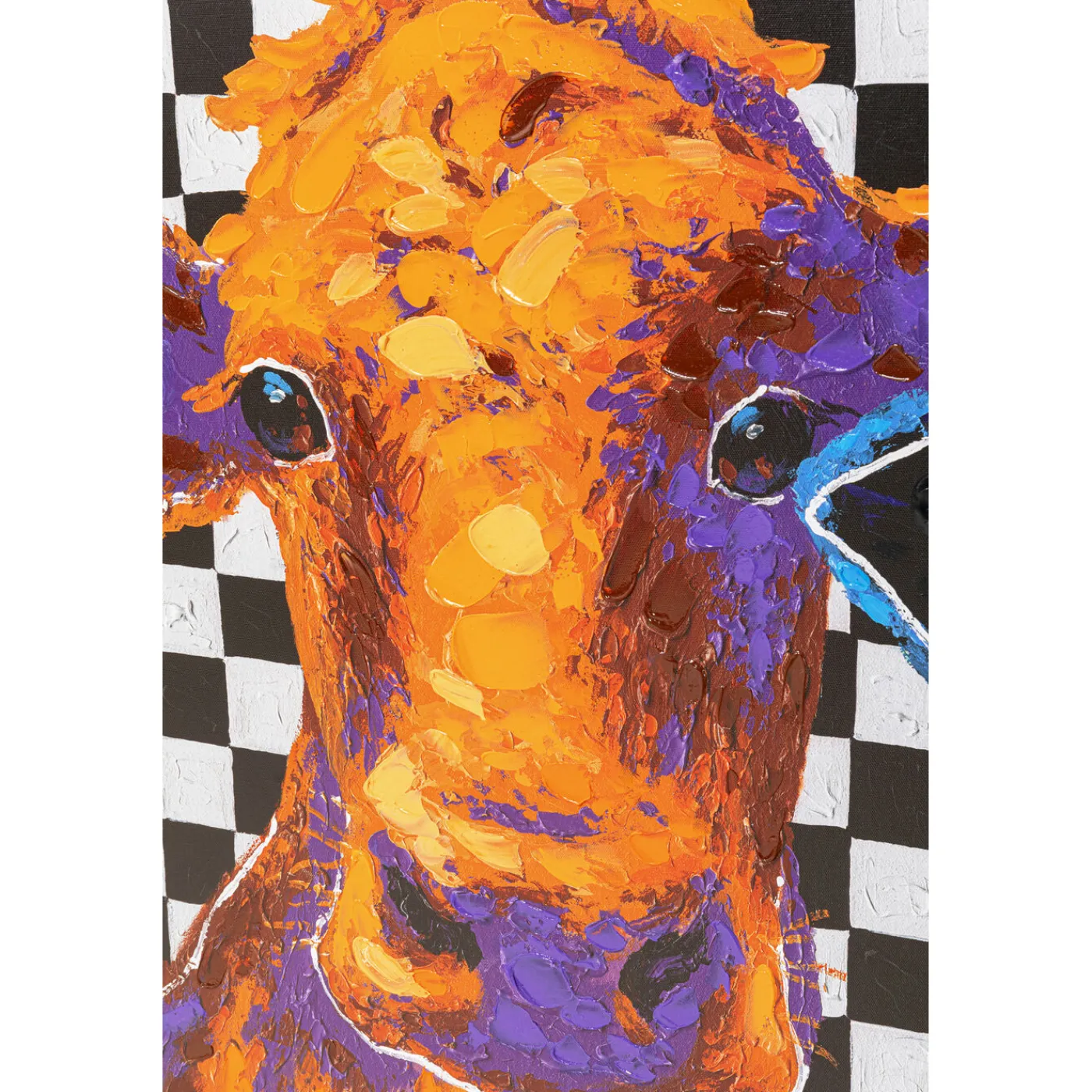 KARE Design Tableau Sur Toile Colorful Cows 120X90Cm