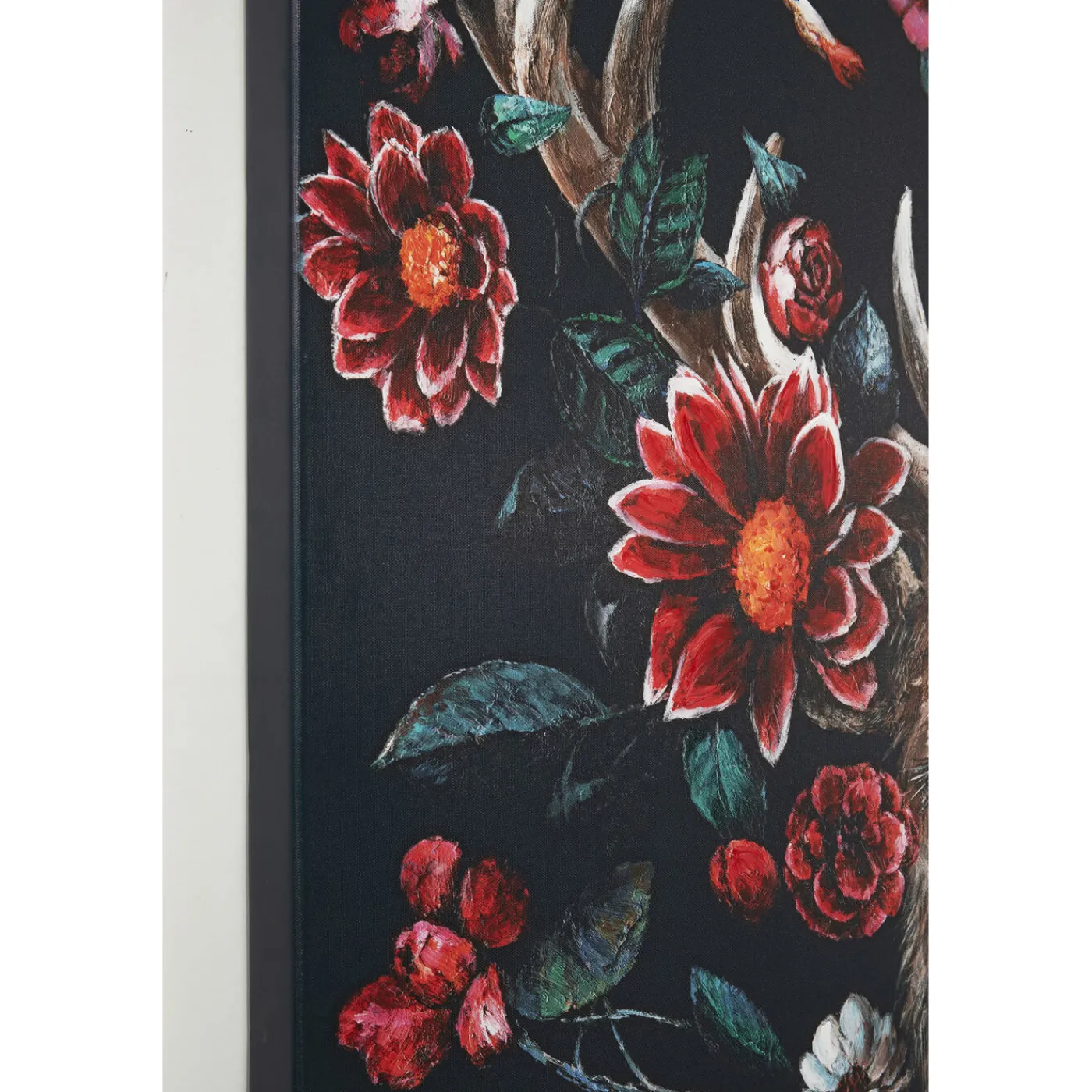 KARE Design Tableau Sur Toile Deer In Flower 90X140Cm