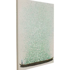 KARE Design Tableau Sur Toile Flower Boat Beige Vert 80X100Cm